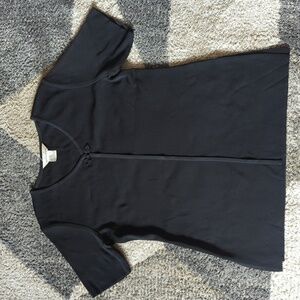 Exclusively Misook Black Dressy Knit Top Front Detail Women's Size Small